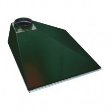 ЗВОП  600х1200х400h пристенный зеленый зонт вытяжной из оцинкованной стали на шинорейке