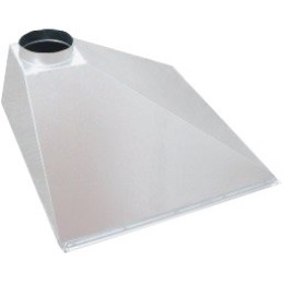 ЗВОП  700х1200х400h пристенный белый зонт вытяжной из оцинкованной стали на шинорейке