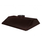 ЗВОК  500х 600х300h купольный двускатный коричневый зонт вытяжной из оцинкованной стали на шинорейке