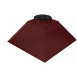 ЗВОК  600х 800х400 h красный купольный зонт вытяжной из оцинкованной стали на шинорейке