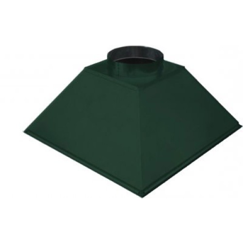 ЗВОК  600х 800х400 h купольный зеленый зонт вытяжной из оцинкованной стали на шинорейке