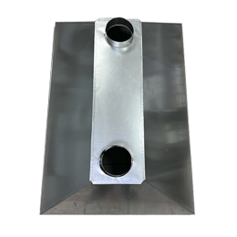 ЗВОК  900х2400х400/ф100 купольный 0,7 зонт вытяжной из оцинкованной стали 0,7 на шинорейке