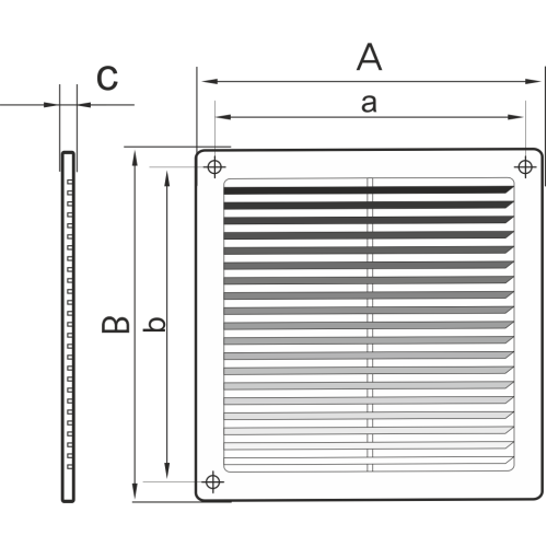 1515 Решетка вентиляционная Р сетка разъемная 150х150 пластик ERA
