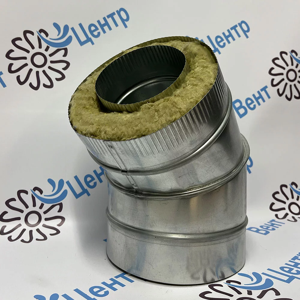 Сэндвич Отвод 45 180/250 оцинк. 0,5 / оцинк. 0,5 оцинковка