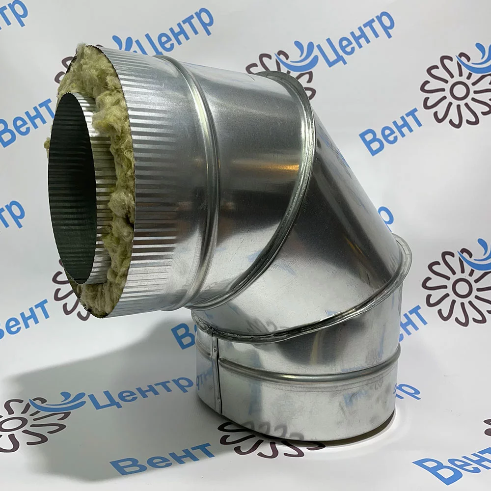 Сэндвич Отвод 90 150/210 оцинк. 0,5 / оцинк. 0,5 оцинковка